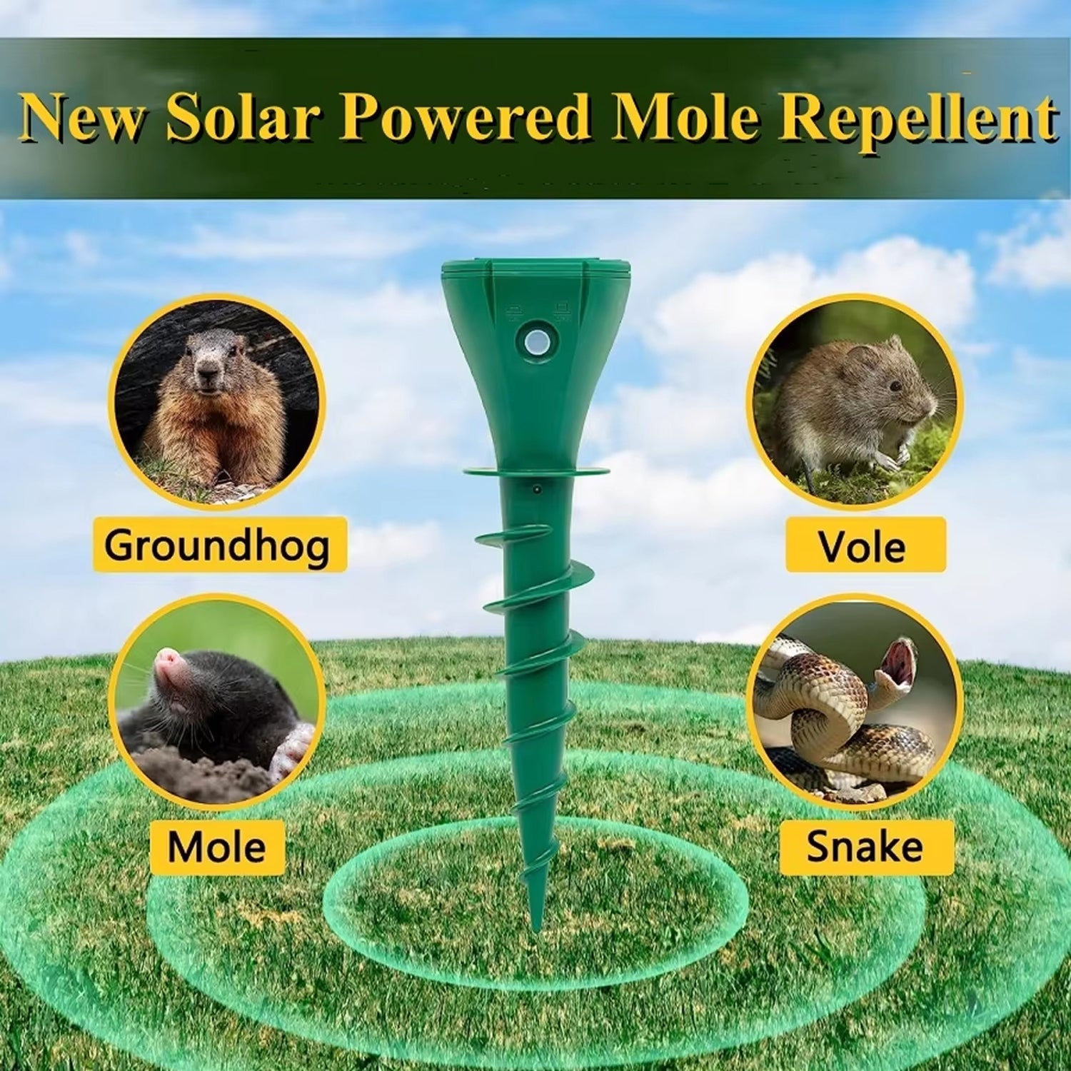 SlytRatle Solar Powered Snake Repellent with Intelligent Vibration